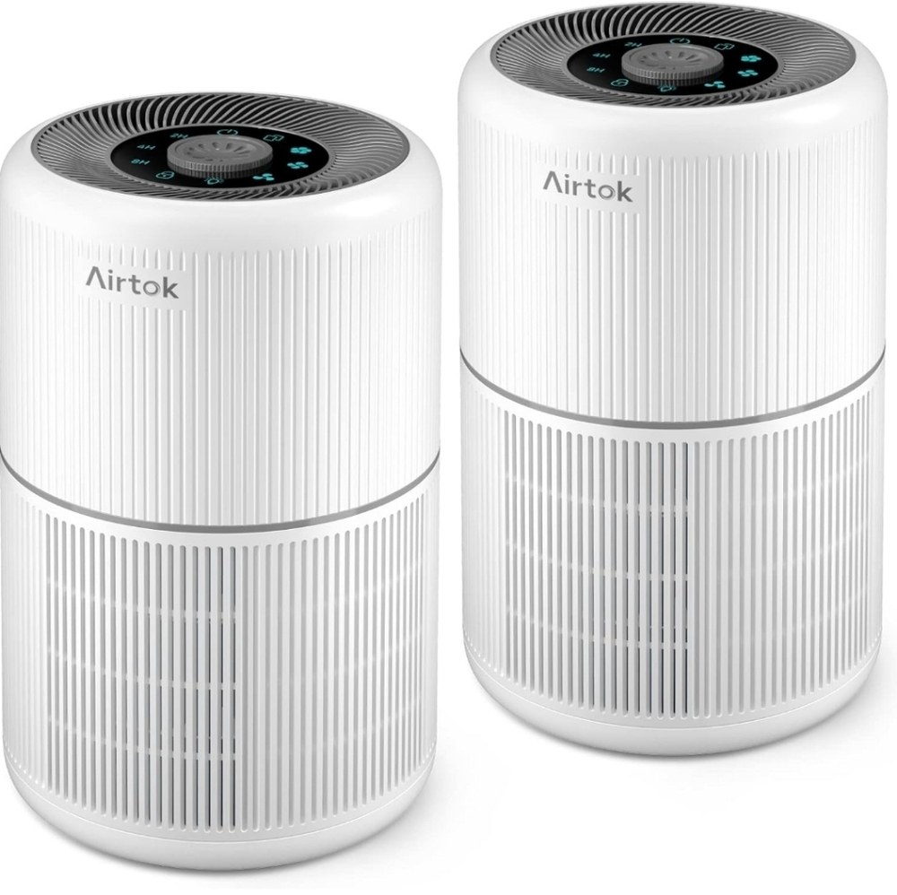 2Pack Air Purifier for Home Bedroom with H13 True HEPA Filter for Smoke, Dust